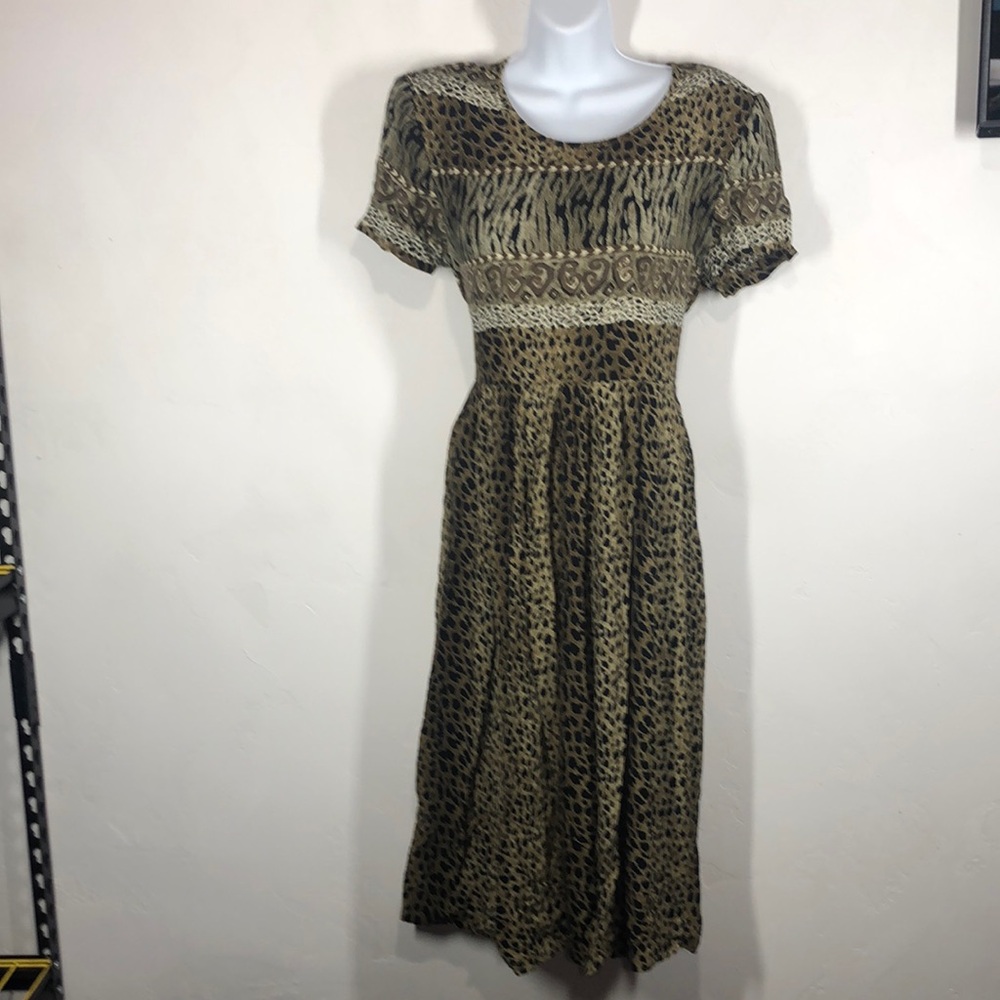 Vintage Just in Thyme Ltd. leopard print dress size 14P